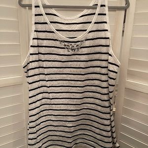 💕Lane Bryant lace and rhinestone neck lace tank. Size 18/20